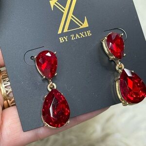 Zaxie NWT Red Teardrop Earrings